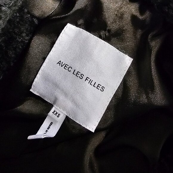 Anthropologie Avec Les Filles Tailored Sherpa Coat, Green, Plush, Size XXS - Picture 7 of 10